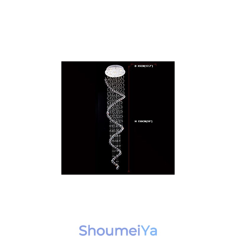 クリスタルペンダントライト シャンデリア照明 5灯 シルバー キャンポイ クリア K9 クリスタル ヘリックス 天井ランプ