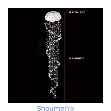 クリスタルペンダントライト シャンデリア照明 5灯 シルバー キャンポイ クリア K9 クリスタル ヘリックス 天井ランプ