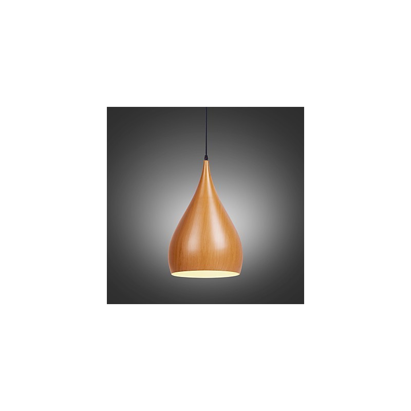 レトロなペンダントライト 木目調メタルカフェペンダントランプ