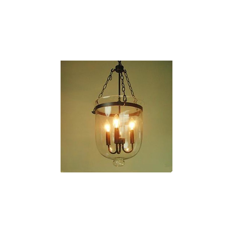 円形カントリーガラスペンダントランプ