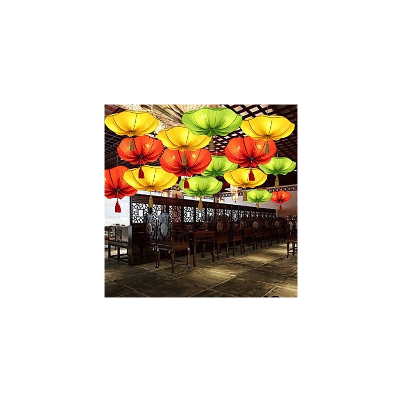 布アート ロマンチックな模造品 古典的な吊り下げライト 東南アジア ロータスランタンランプライト