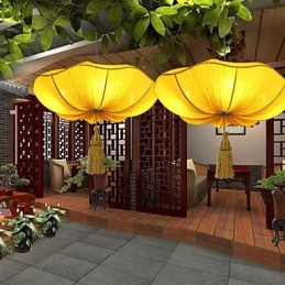 布アート ロマンチックな模造品 古典的な吊り下げライト 東南アジア ロータスランタンランプライト