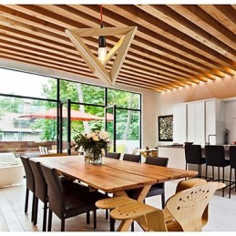 モダンな木製ペンダントライト シンプルなペンダントランプ カフェペンダントランプ