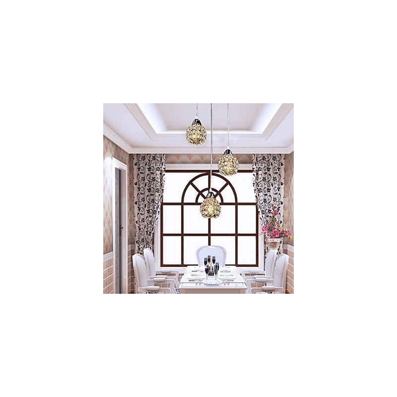 モダンで現代的なクリスタル電気メッキメタルペンダントライト