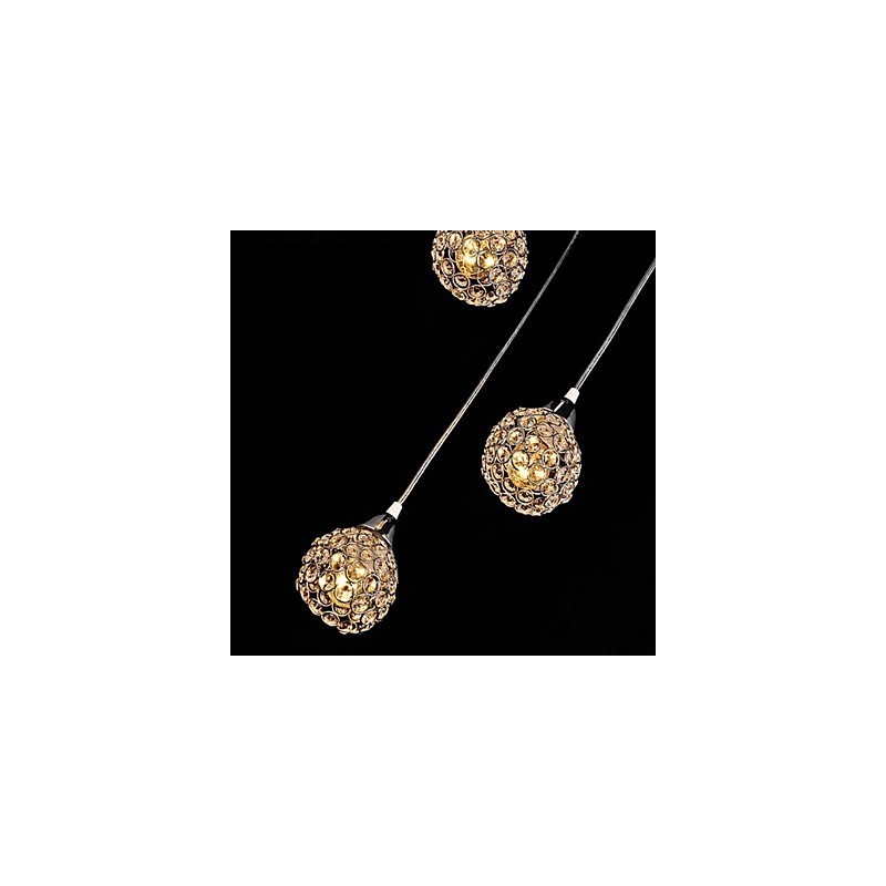 モダンで現代的なクリスタル電気メッキメタルペンダントライト