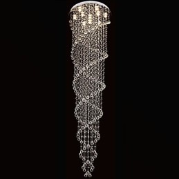 天井シャンデリアライト ペンダントライト 照明器具 K9クリスタルダブルスパイラル付き D70CM H300CM