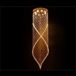 クリスタルシャンデリアペンダント照明吊り天井ランプ器具、クリアK9クリスタルとシルバーキャノピー付き