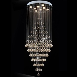 モダンなクリスタルシャンデリア照明ペンダントライト天井ランプ器具 電球8個付き H180CM
