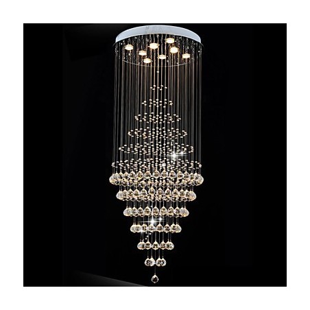 モダンなクリスタルシャンデリア照明ペンダントライト天井ランプ器具 電球8個付き H180CM