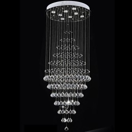 モダンなクリスタルシャンデリア照明ペンダントライト天井ランプ器具 電球8個付き H180CM