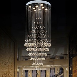 モダンなクリスタルシャンデリア照明ペンダントライト天井ランプ器具 電球8個付き H180CM