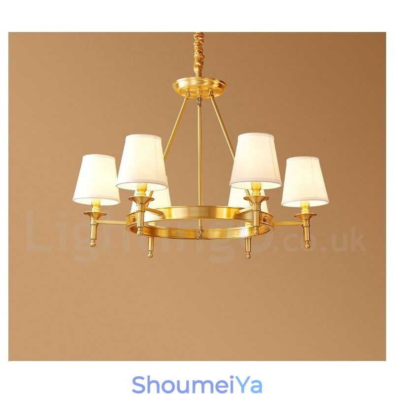 純真鍮製ラウンドシャンデリアペンダントライト 伝統的クラシック