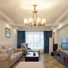 純真鍮製ラウンドシャンデリアペンダントライト 伝統的クラシック