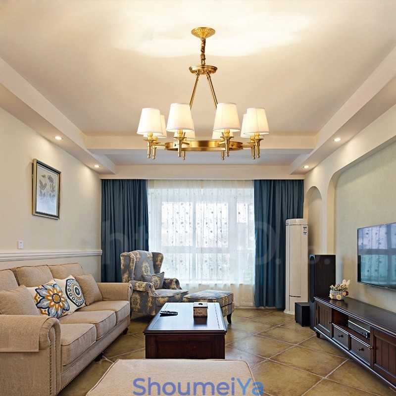 純真鍮製ラウンドシャンデリアペンダントライト 伝統的クラシック