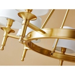 純真鍮製ラウンドシャンデリアペンダントライト 伝統的クラシック