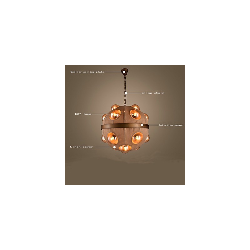 カントリー ペインティング メタル シャンデリア ペンダント ライト ベッドルーム