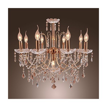 9 個のライトを備えたエレガントなクリスタル シャンデリア