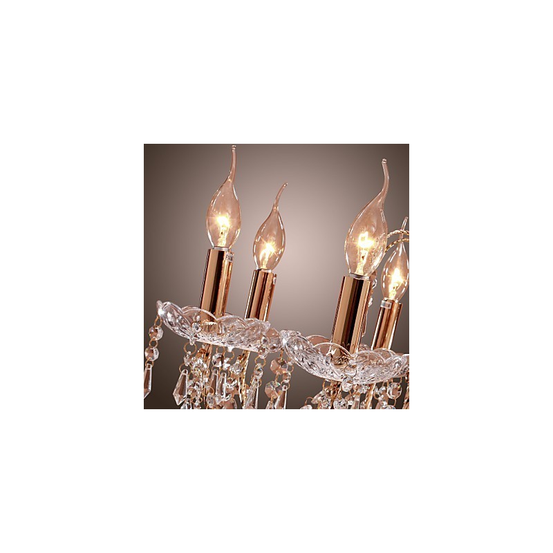 9 個のライトを備えたエレガントなクリスタル シャンデリア