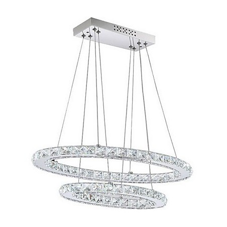 楕円形のダブルリングを備えたモダンなクリスタルペンダントライト