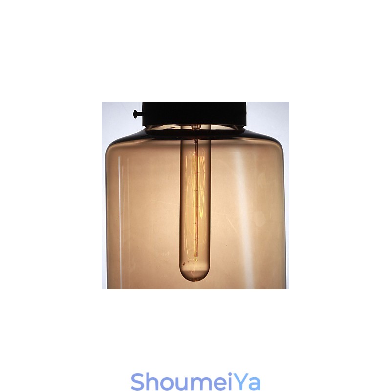 透明なボトルデザインの2つのライトを備えたモダンなガラスペンダントライト