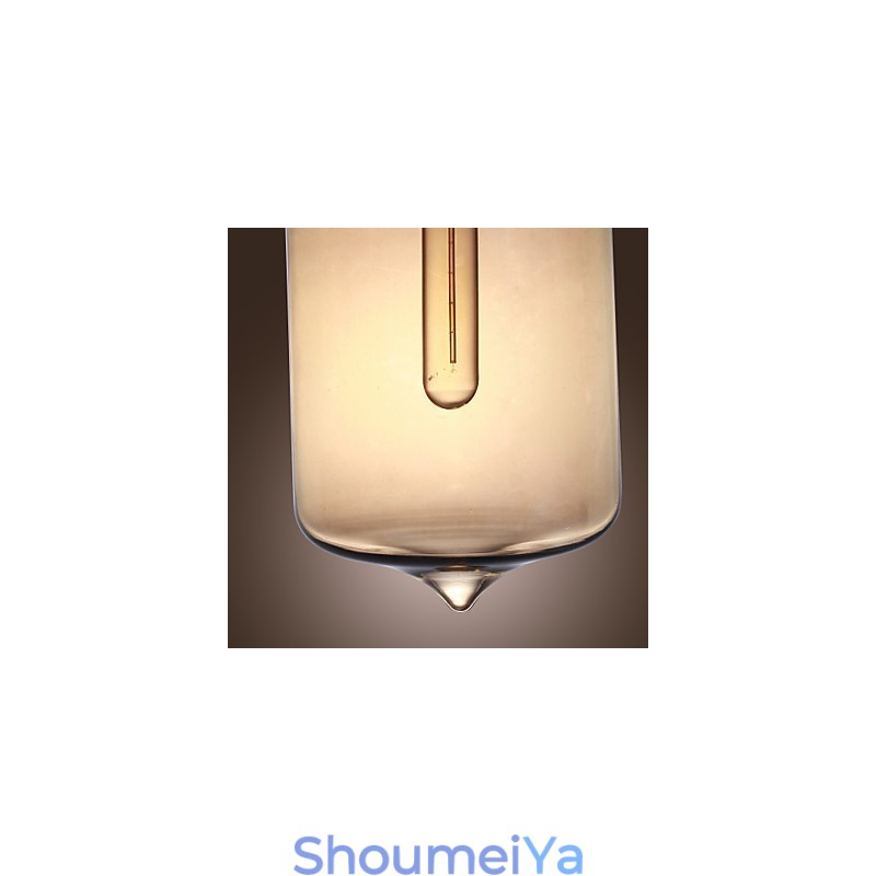 透明なボトルデザインの2つのライトを備えたモダンなガラスペンダントライト