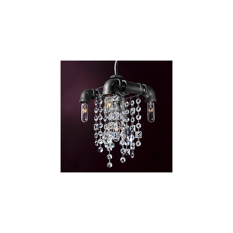 北米スタイルの特徴的なパイプデザインの5灯ペンダント