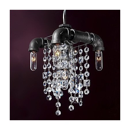 北米スタイルの特徴的なパイプデザインの5灯ペンダント