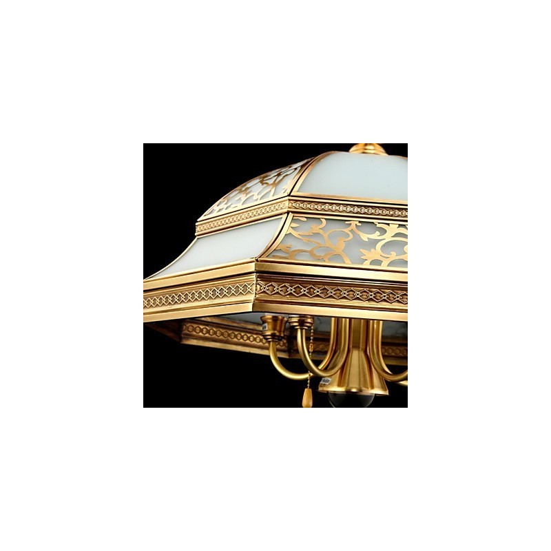 真鍮ペンダントランプ 6灯 ヴィンテージ 総銅ガラス