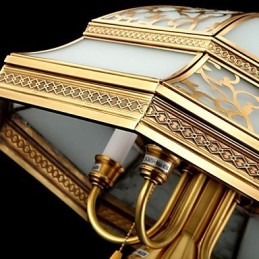 真鍮ペンダントランプ 6灯 ヴィンテージ 総銅ガラス