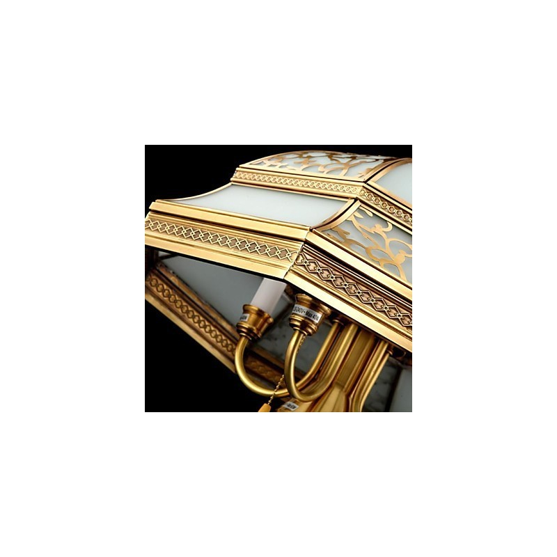 真鍮ペンダントランプ 6灯 ヴィンテージ 総銅ガラス