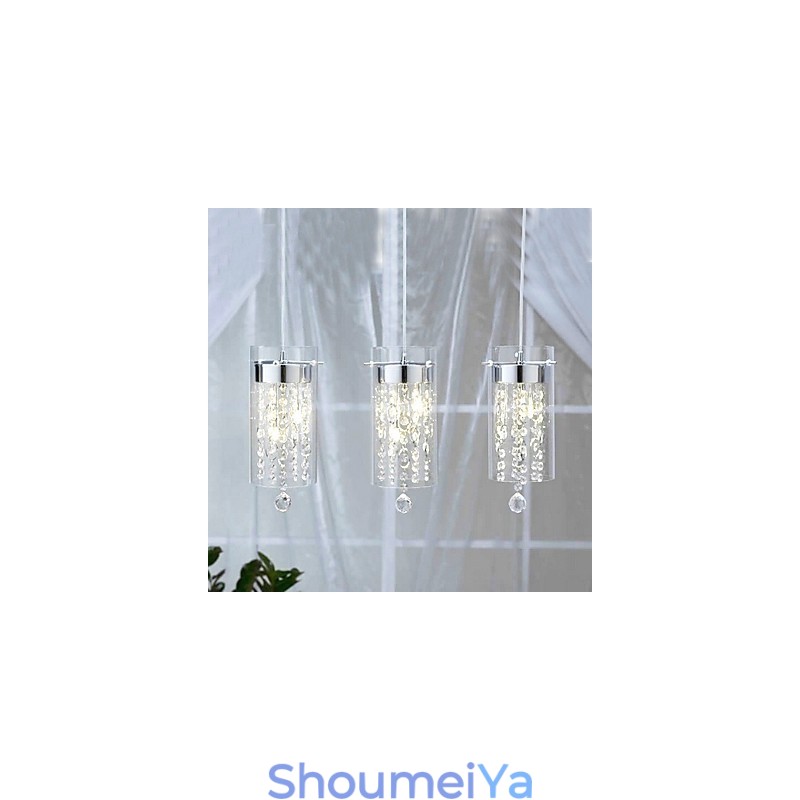 ガラスシェード付き芸術的なクリスタルペンダントライト G4電球ベース