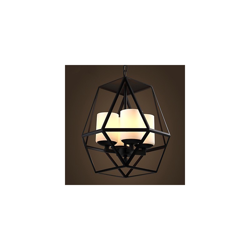 トップレベルのアメリカンヴィンテージブラックアイアンランプモダンシャンデリアシャンデリア4灯