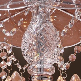 ガラスシェードの 3 つのライトを備えたモダンなクリスタル ペンダント ライト