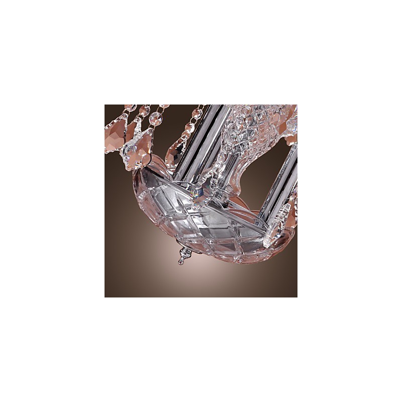 ガラスシェードの 3 つのライトを備えたモダンなクリスタル ペンダント ライト