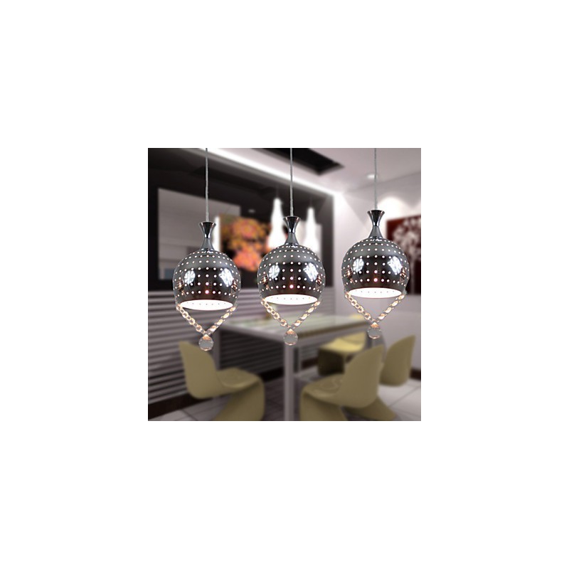 3ヘッドペンダントライトクリスタルモダンコンテンポラリーメタル 3ヘッドペンダントライトクリスタルモダンコンテンポラリーメタル