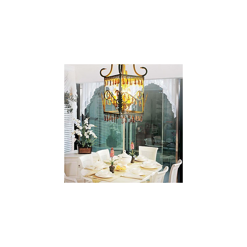 ヨーロッパの田舎風ドロップライト アメリカンカントリー 長方形シェルランプ ポーチランプ