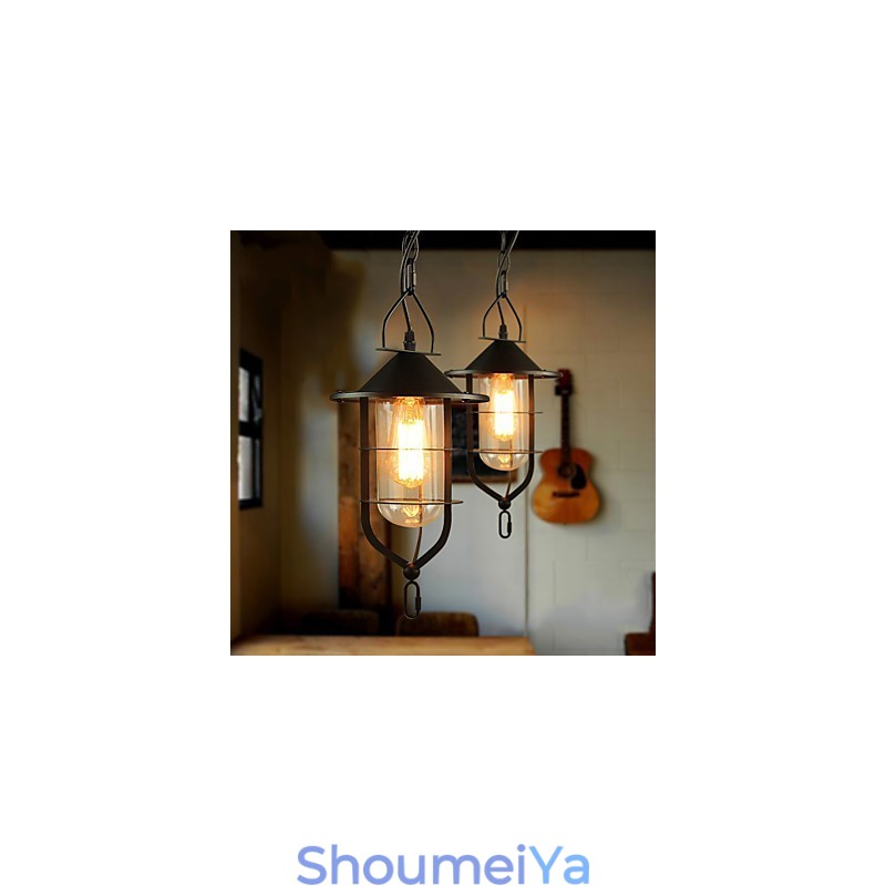 レトロミニスタイルペインティングメタルペンダントライト