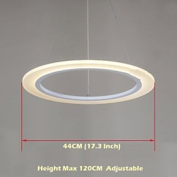 ペンダントライト 丸型天井シャンデリア ミルキーアクリル天井ランプ シングルリング付き