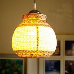 レトロ セラミック ランプ 階段 ブルー シングル ヘッド シャンデリア クリエイティブ