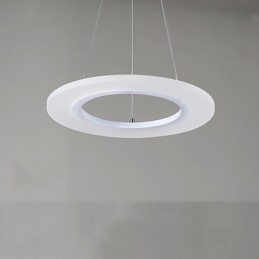 ペンダントライト 丸型天井シャンデリア ミルキーアクリル天井ランプ シングルリング付き