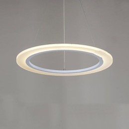 ペンダントライト 丸型天井シャンデリア ミルキーアクリル天井ランプ シングルリング付き