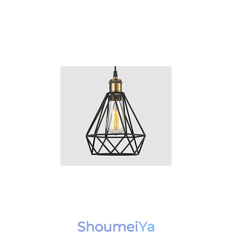 インダストリアルワイヤーケージペンダントライトカフェロフト倉庫照明ブラックコード