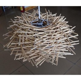 現代的でコンパクトなドロップライト 1 ライト 木製 手編み