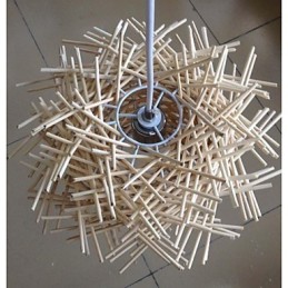 現代的でコンパクトなドロップライト 1 ライト 木製 手編み