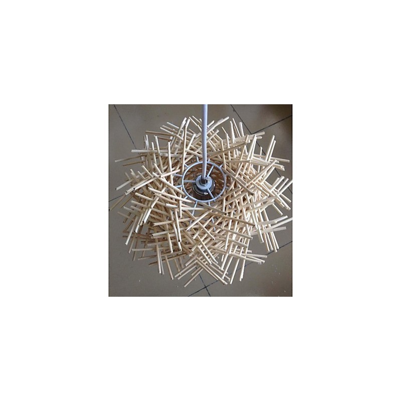 現代的でコンパクトなドロップライト 1 ライト 木製 手編み