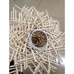 現代的でコンパクトなドロップライト 1 ライト 木製 手編み