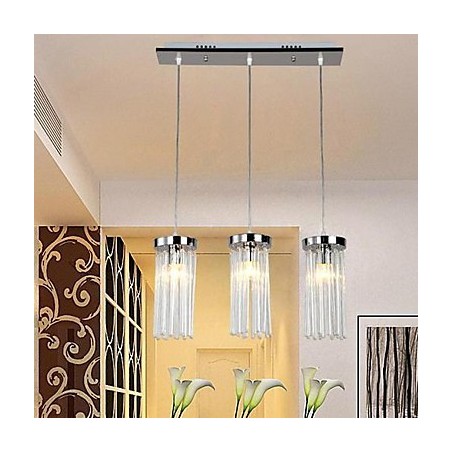 モダンコンテンポラリークリスタルクロームメタルペンダントライト