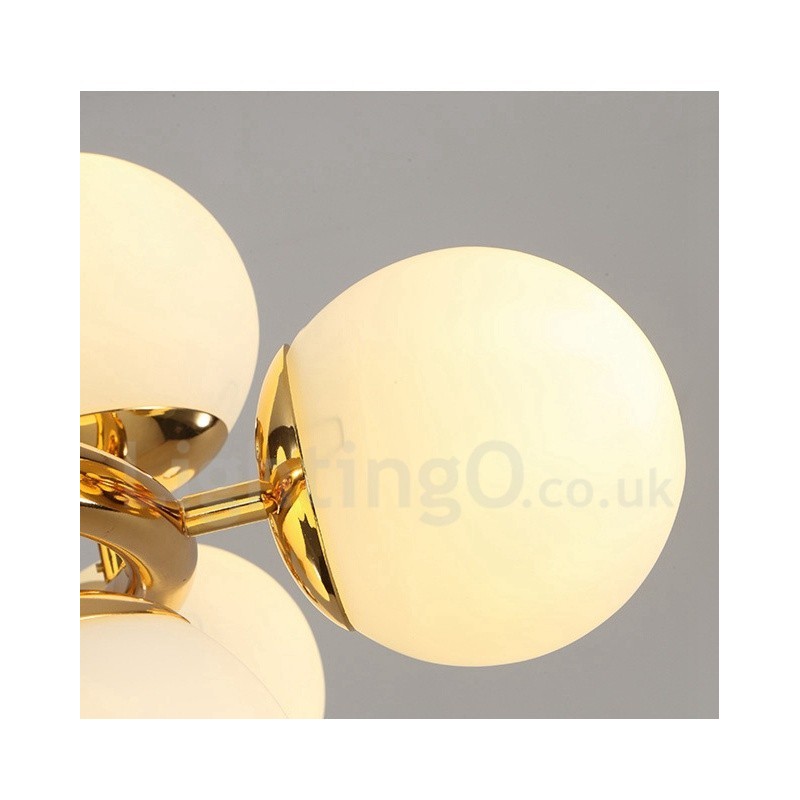 モダンコンテンポラリー 16 ライト シャンデリア、ガラスシェードとランプ付き