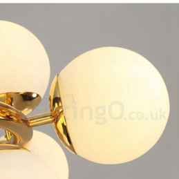 24 ライト モダン コンテンポラリー シャンデリア ガラス シェード ライト付き