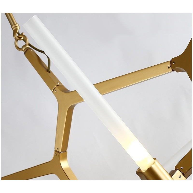 6 ライト モダン コンテンポラリー 2 段シャンデリア ライト (ブラック ゴールド)